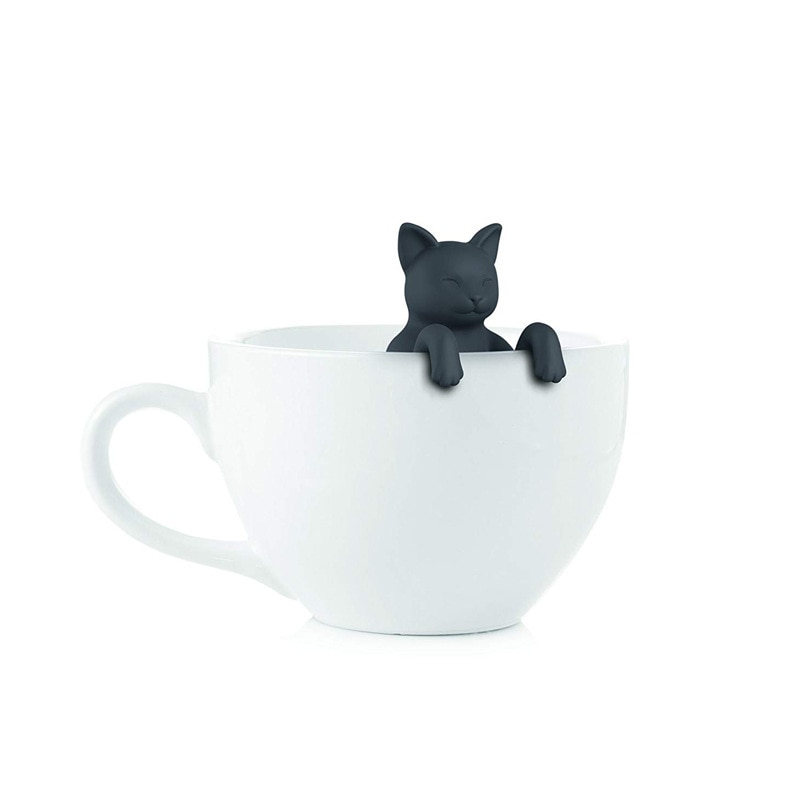 Infusor de Té para Gatos en Silicone Reutilizable - Figura de Gato con Cepillo de Hojas y Especias — imagen 5