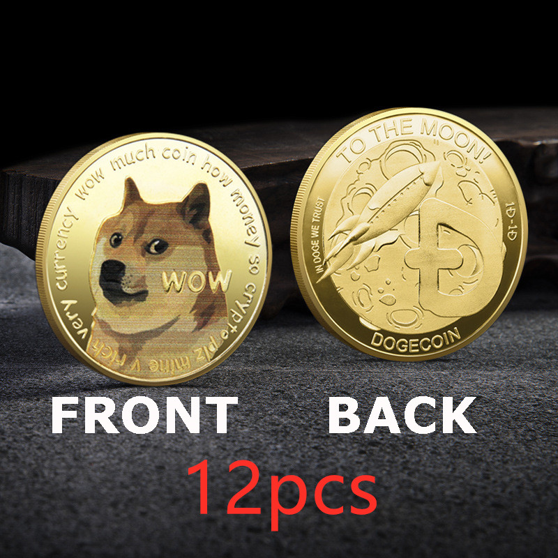 Moneda Comemorativa de Oro Galvanizado con Patrón Cómico de Perros para Coleccionistas y Regalos Dogecoin — imagen 13