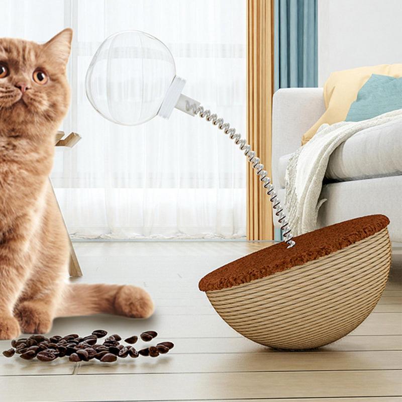Cat Interactive Toys Auto-Balancing Cat Food Toy Interactive Ball Cat Puzzle Toys Cats Slow Feeders Spring Toys Slow Food — image 5
