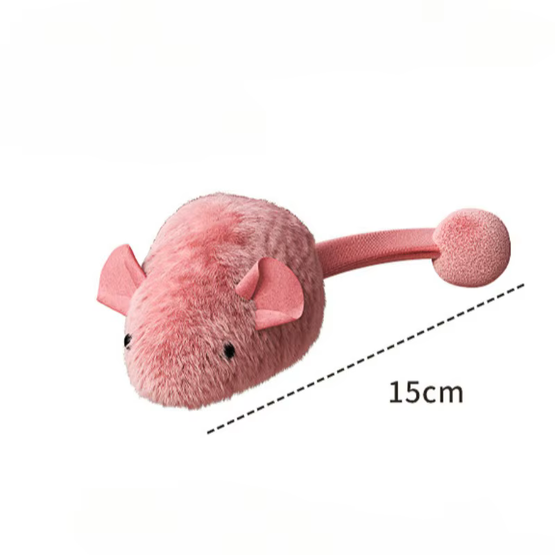 Plush Interactive Chew Cat Toy Indoor Plush Mice Luminous Toy Auto Moving Mice With Squeaky Sound Kitten Chase Toy Pet Supplies — image 3