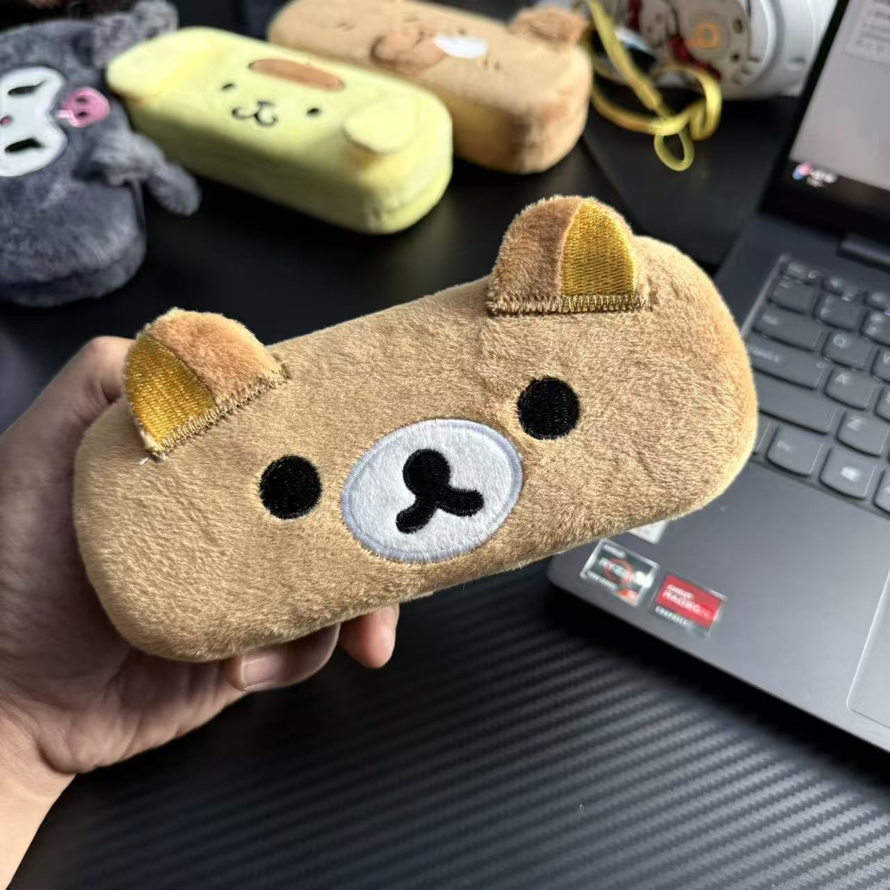 Cute Bear Plush Glasses Case, Cartoon Sunglasses Storage Box for Students, Personalized Eyewear Pouch — image 1