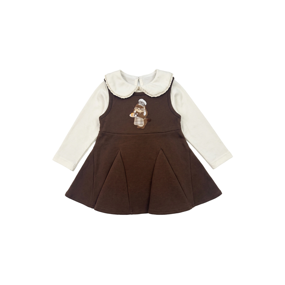 Set de Vestido con Brocado de Oso para Niñas, 2 Piezas — imagen 1
