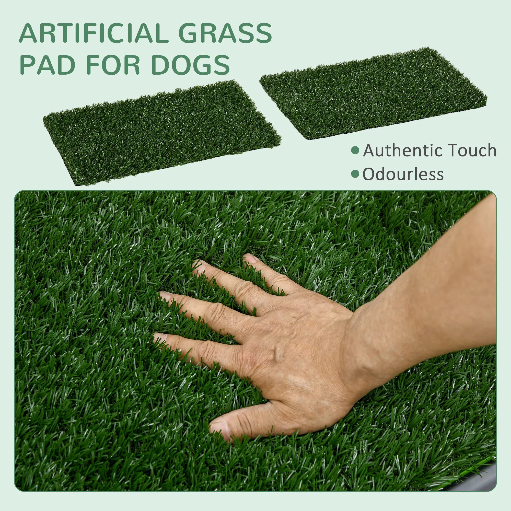 Artificial Grass Pee Pad for Dogs Potty Training, 26" x 16", 2 Packs, Green — image 4