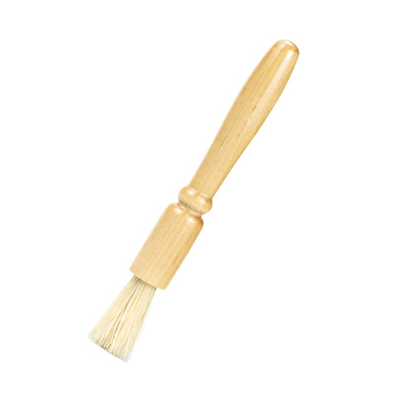 Coffee powder cleaning brush pig hair solid wood residue round head brush coffee machine bean grinder cleaning brush — image 4
