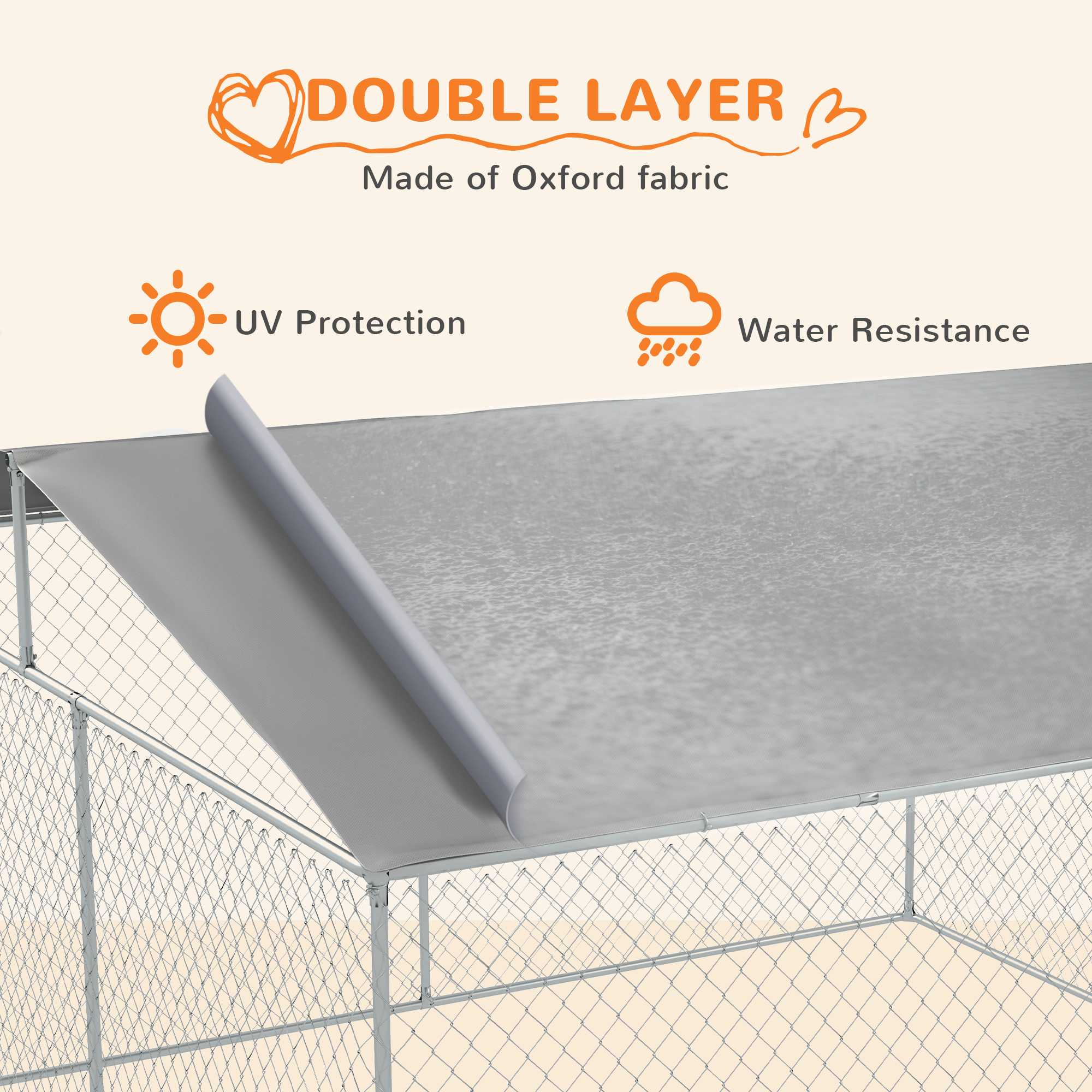 Dog Kennel Outdoor Dog Run w/ Canopy, 13 x 13 x 7.5 — image 8