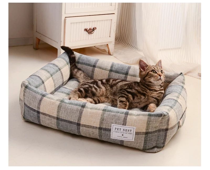 Four-Season Universal Removable And Washable Cat Litter Summer Cooler Pet Nest Winter Warm PP Cotton Dog Mat Cat Litter — image 1