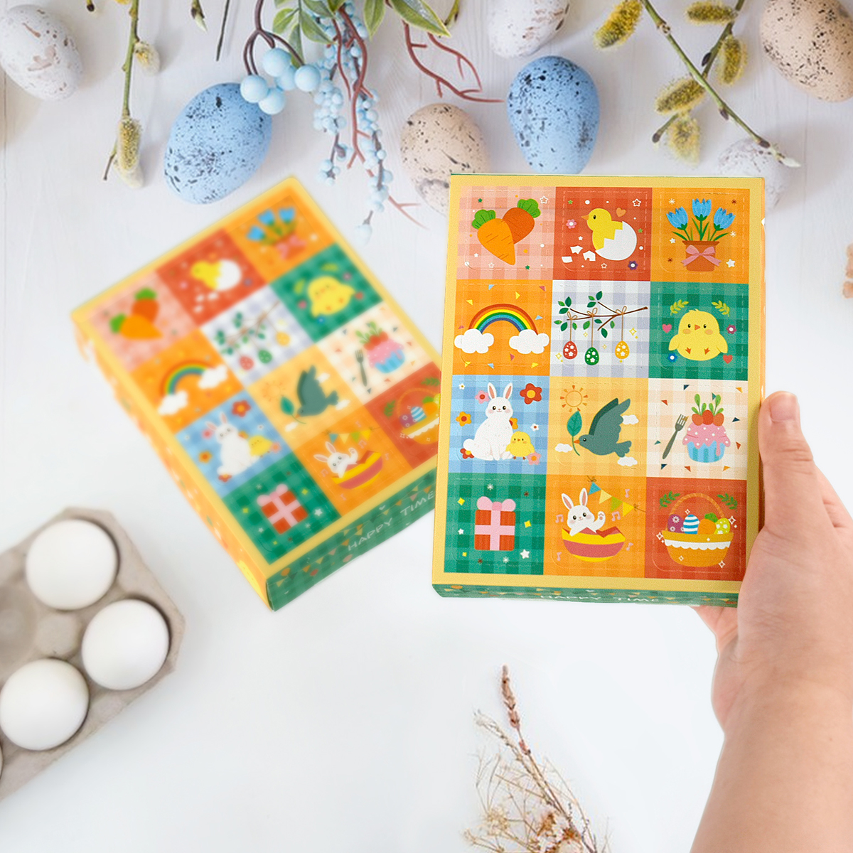 15 Piezas de Cajas de Dulces Tema Primavera: Decoraciones para Fiesta de Pascua Cumpleaños Navidad y Verano con Ositos Conejos Zanahorias y Pájaros — imagen 3