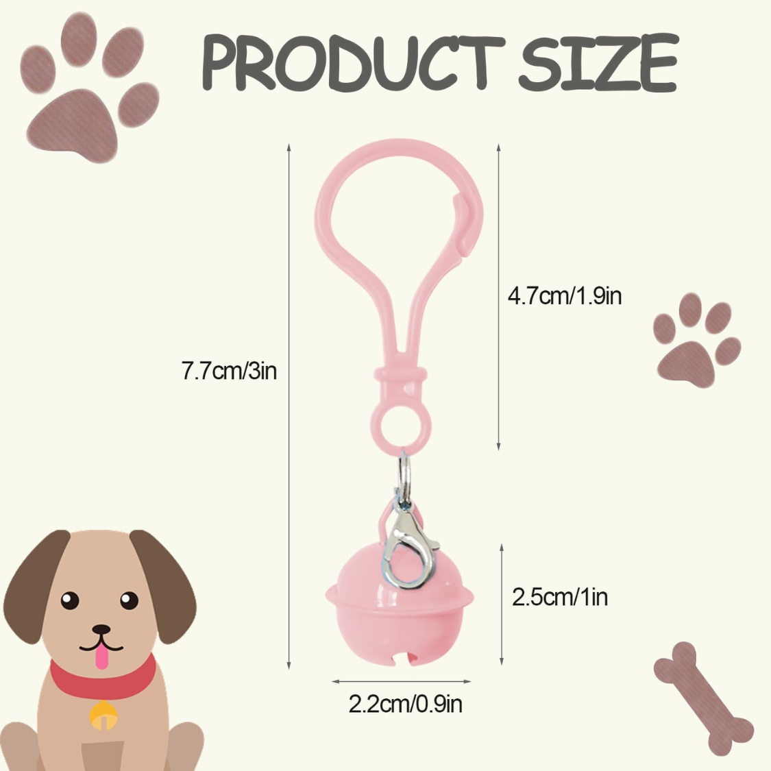 Pet Bells For Collars, 6pcs Dog Bells Cat Bells Multi Color Dog Collar Charms Pet Pendant Accessories With Clasps — image 3