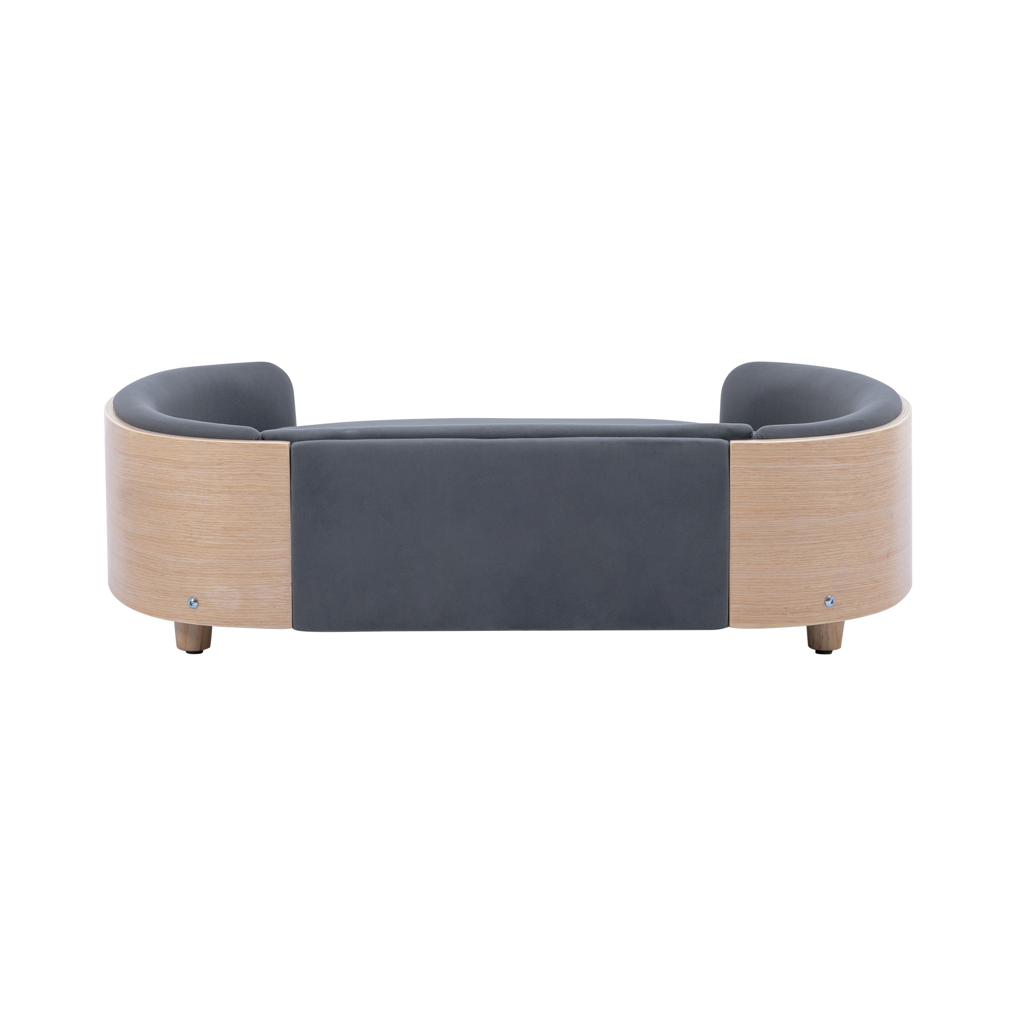 Scandinavian style Elevated Dog Bed Pet Sofa With Solid Wood legs and Bent Wood Back, Velvet Cushion, Large Size — image 15