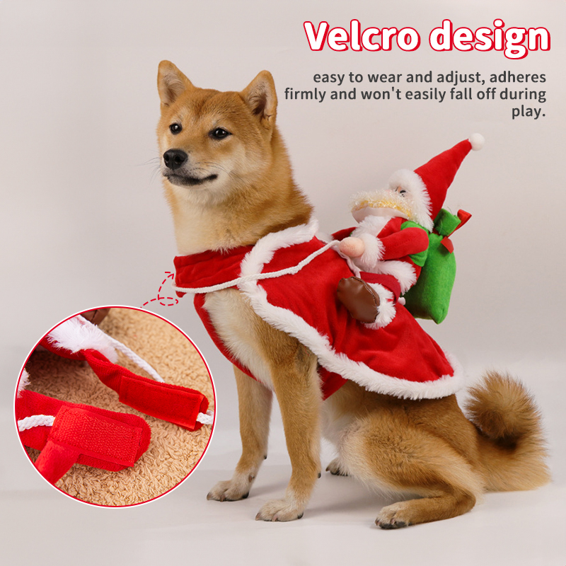 Disfraz de Navidad Divertido para Perros - Santa en un Vestido para Pequeños y Grandes Canes | Regalo de Fiestas y Año Nuevo — imagen 6