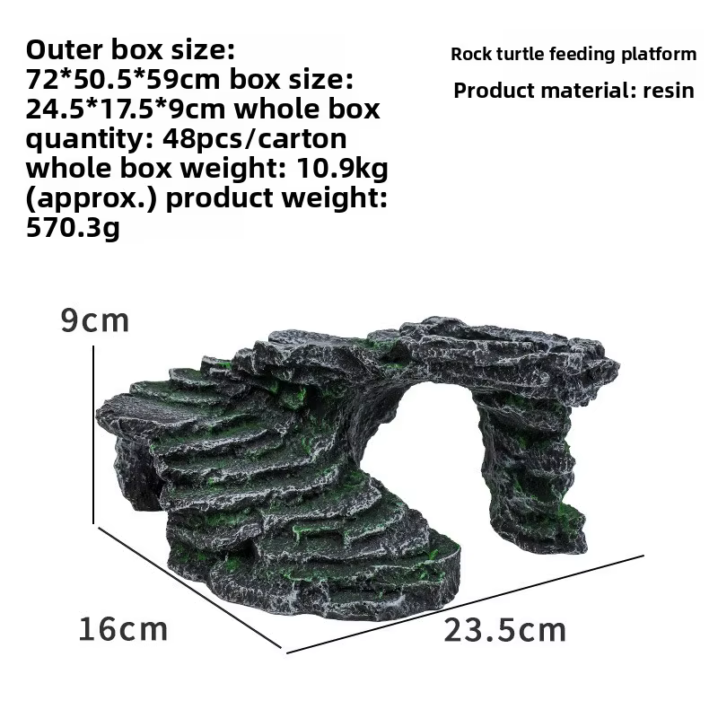 Resin Reptile Hideout – Rock Basking Platform & Cave Decor, Multi-Functional Shelter for Turtles, Lizards & Aquariums — image 6