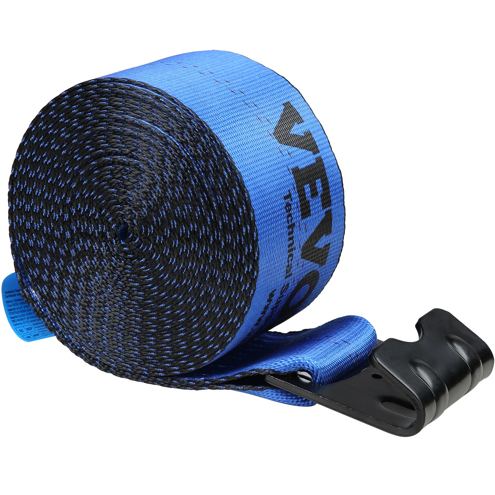 Winch Straps, 4 X 30 6000 Lbs Load Capacity, 18000 Lbs Breaking Strength, Truck Straps With Flat Hook, Flatbed Tie Downs Cargo Control For Trailers, Farms, Rescues, Tree Saver, Blue — image 3