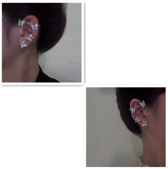 Fashion Earring Butterfly Ear Clip And Ear Hook Jewelry — image 2