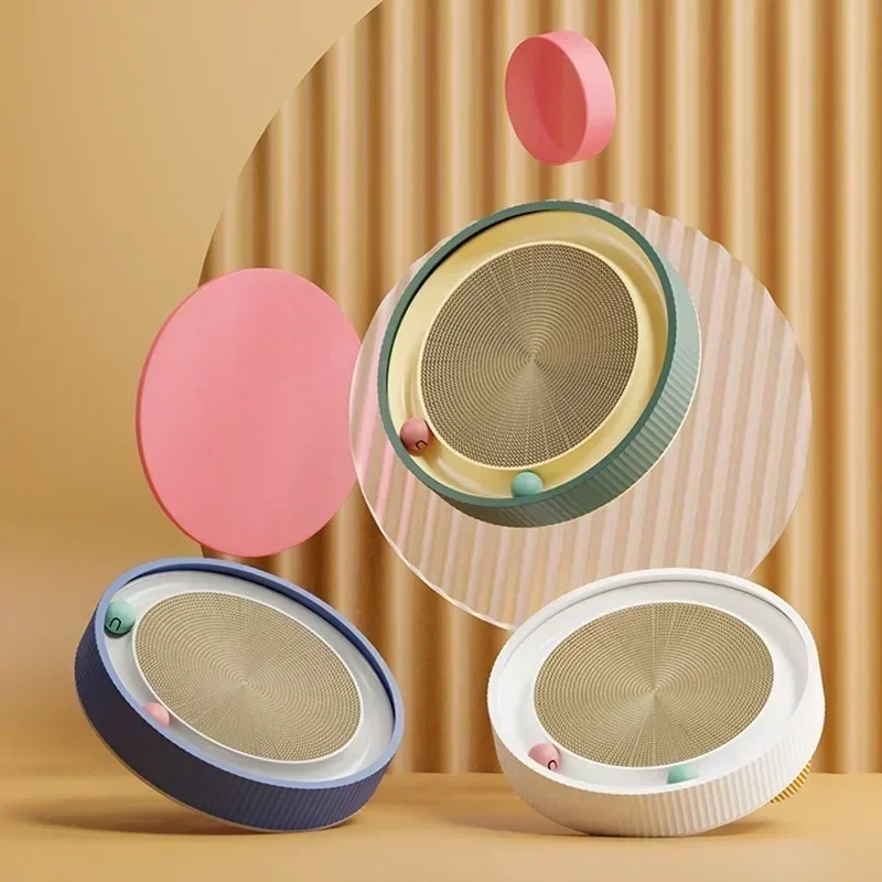 Multi Function Round Cat Scratching Board with Ball Toy Cat Scratcher Funny Sharpen Nails Scraper Can Replace Nest for Cats — image 4