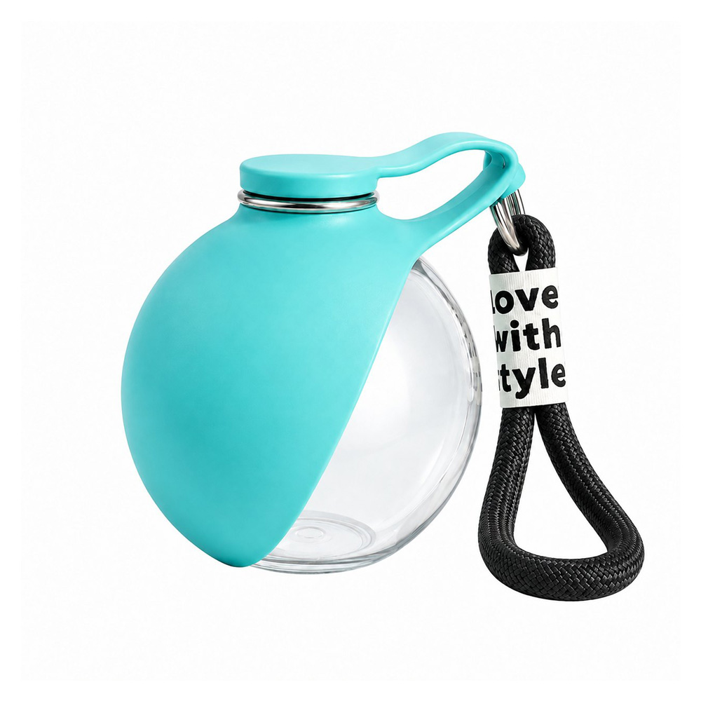 Portable Dog Water Bottle, 285ml BPA Free PETG Pet Travel Water Bottle With Foldable Silicone Bowl, Leak Proof Hands-Free Collar Clip Design For Small Dogs Walking Hiking Camping — image 2