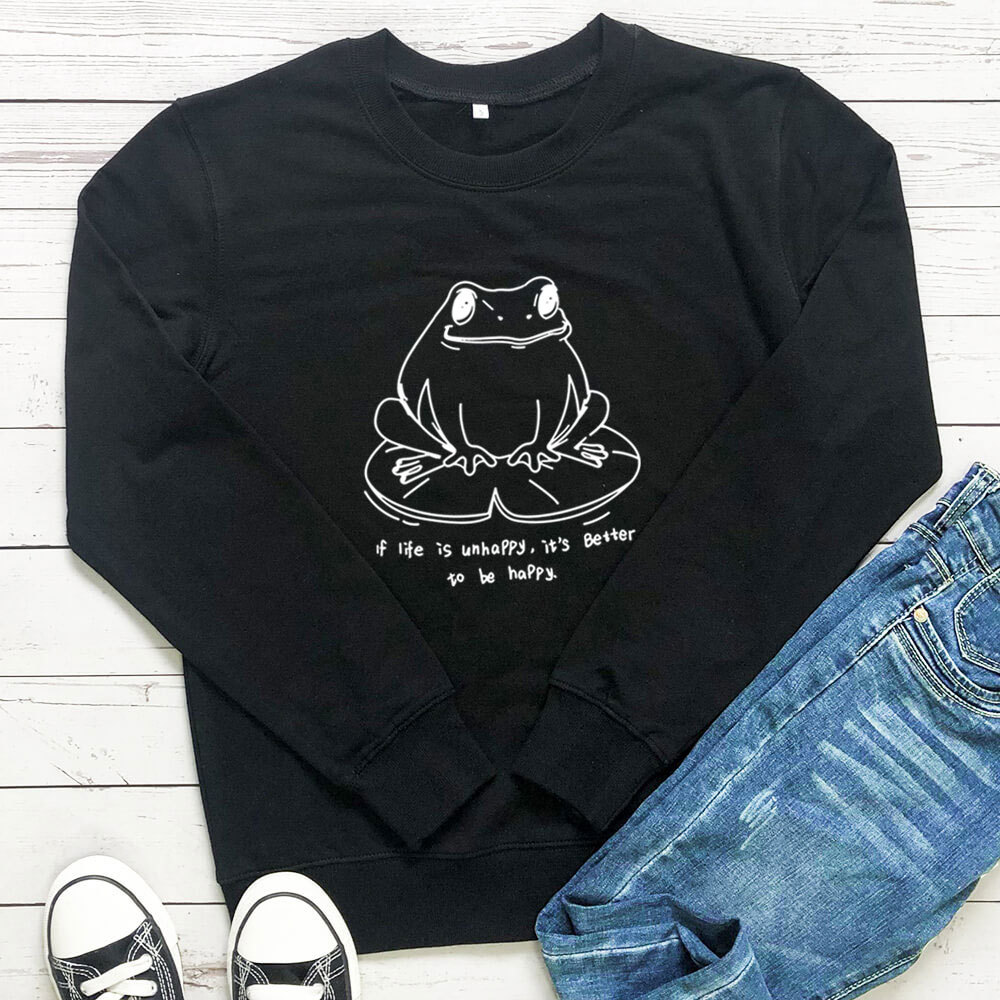 Frog and slogan printed hoodie — image 6