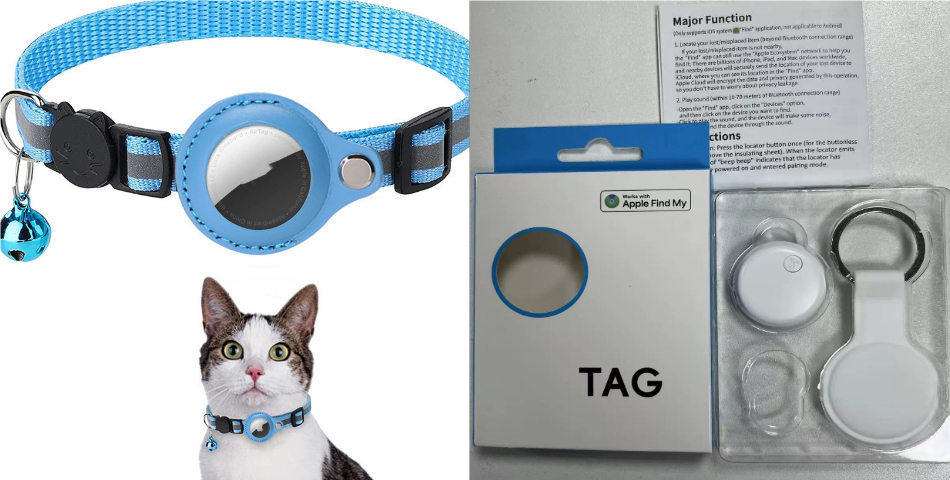 Reflective Collar Waterproof Holder Case For Airtag Air Tag Airtags Protective Cover Cat Dog Kitten Puppy Nylon Collar — image 24