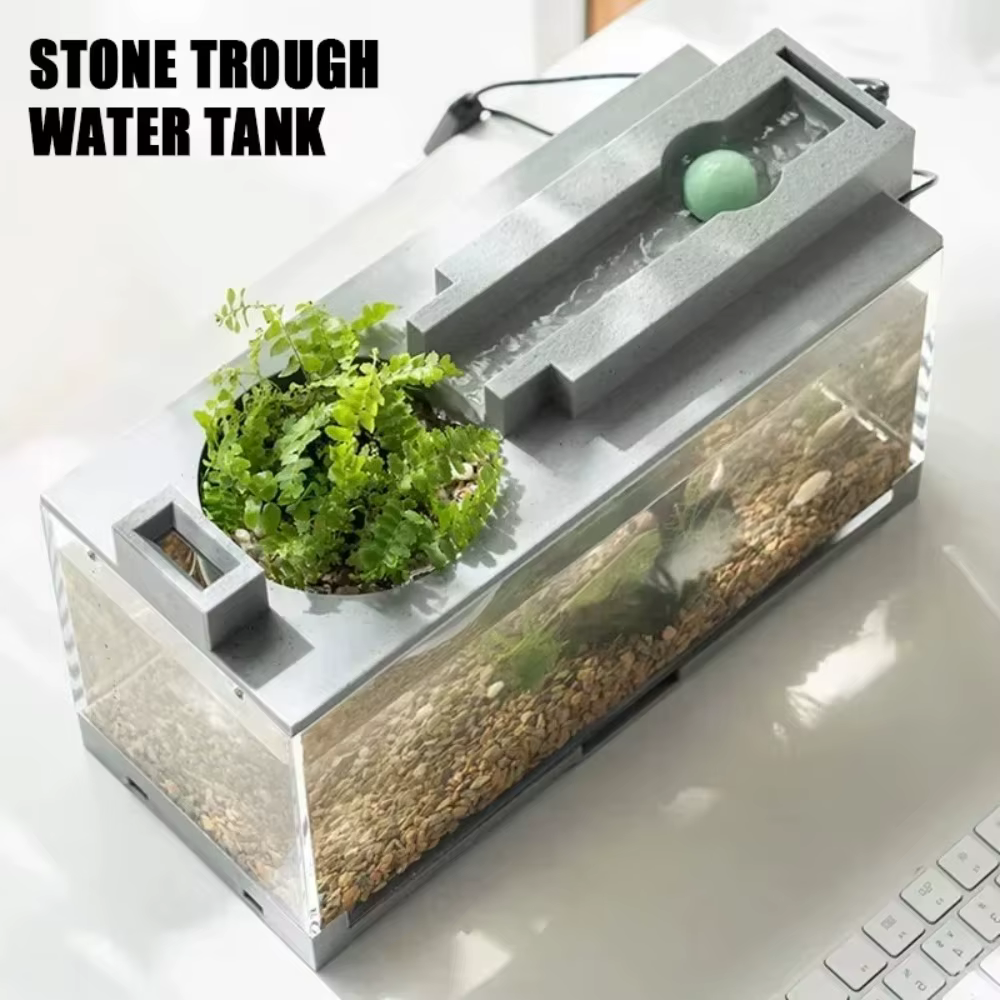 Tanque de Acuario Paisaje con Filtro Silencioso para Peixes Decorativos Pequeño Capacidad Grande para Hogar y Ornaments — imagen 1
