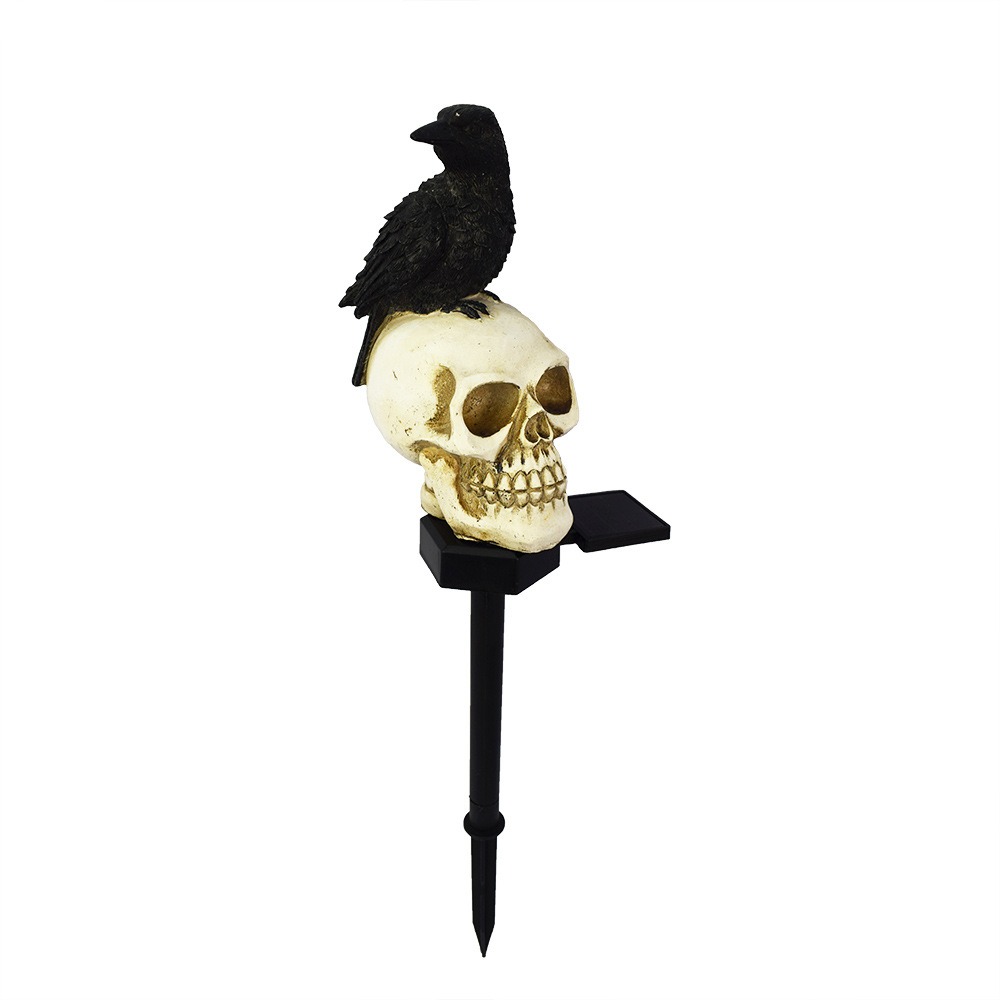 Halloween new outdoor solar garden light resin courtyard landscape insert skull crow atmosphere decorative light — image 10