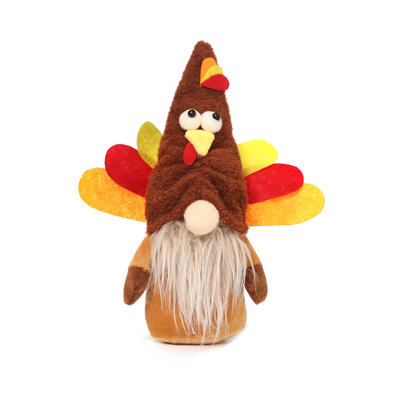 Thanksgiving decoration turkey cute doll plush faceless doll decoration home shopping mall window dress up — image 7