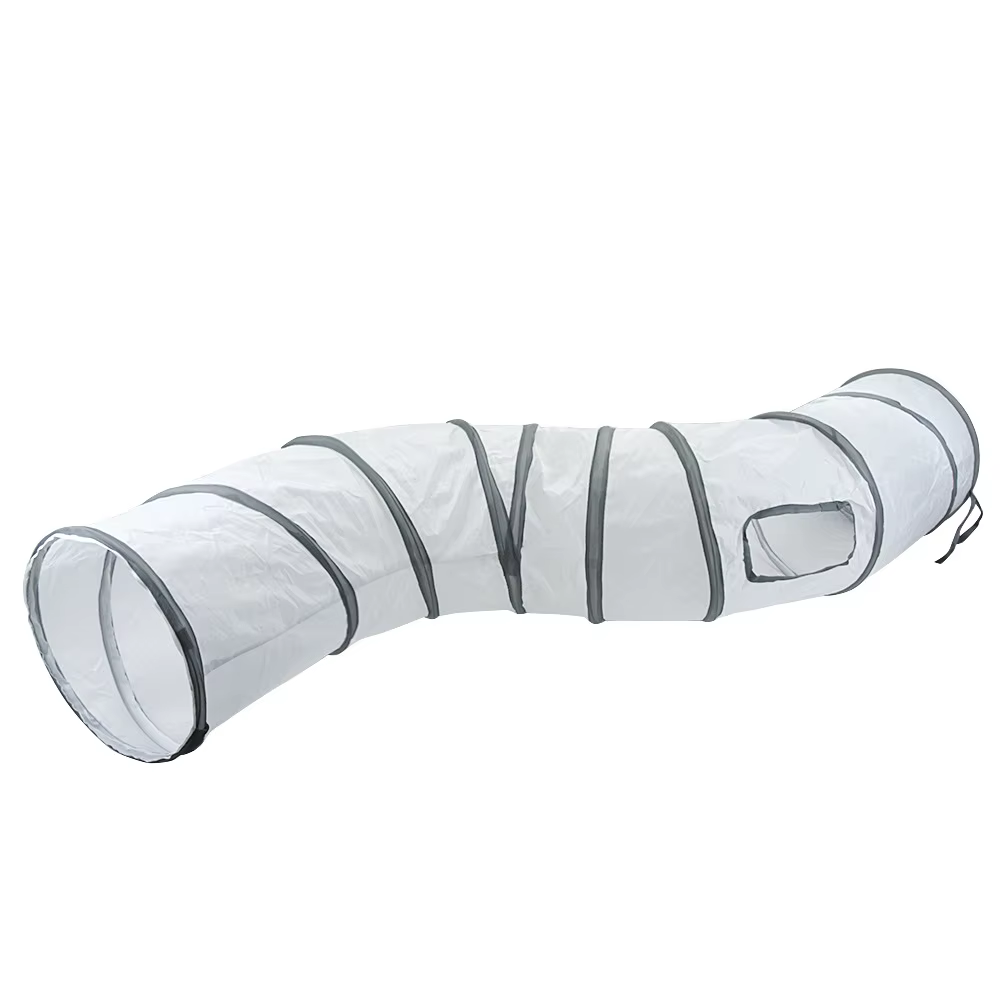 Pet Cat Tunnel Toys Foldable White Pet Cat Kitty Training Interactive Fun Toy For Cats Rabbit Animal Play Tunnel Tube — image 6