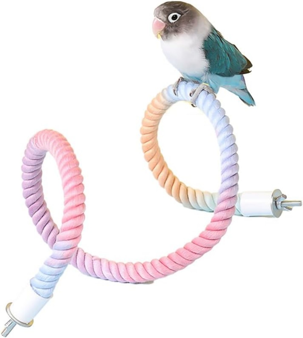 Percha de Cuerda Colorida en Gradiente para Jaulas de Aves - Accesorio de Escalada y Entretenimiento para Canarios, Cacatúas y Glideres de Azúcar — imagen 14