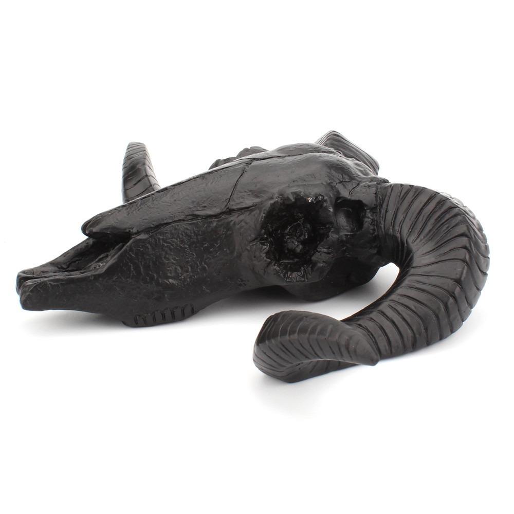 Simple black sheep horn wall hanging ornament — image 4