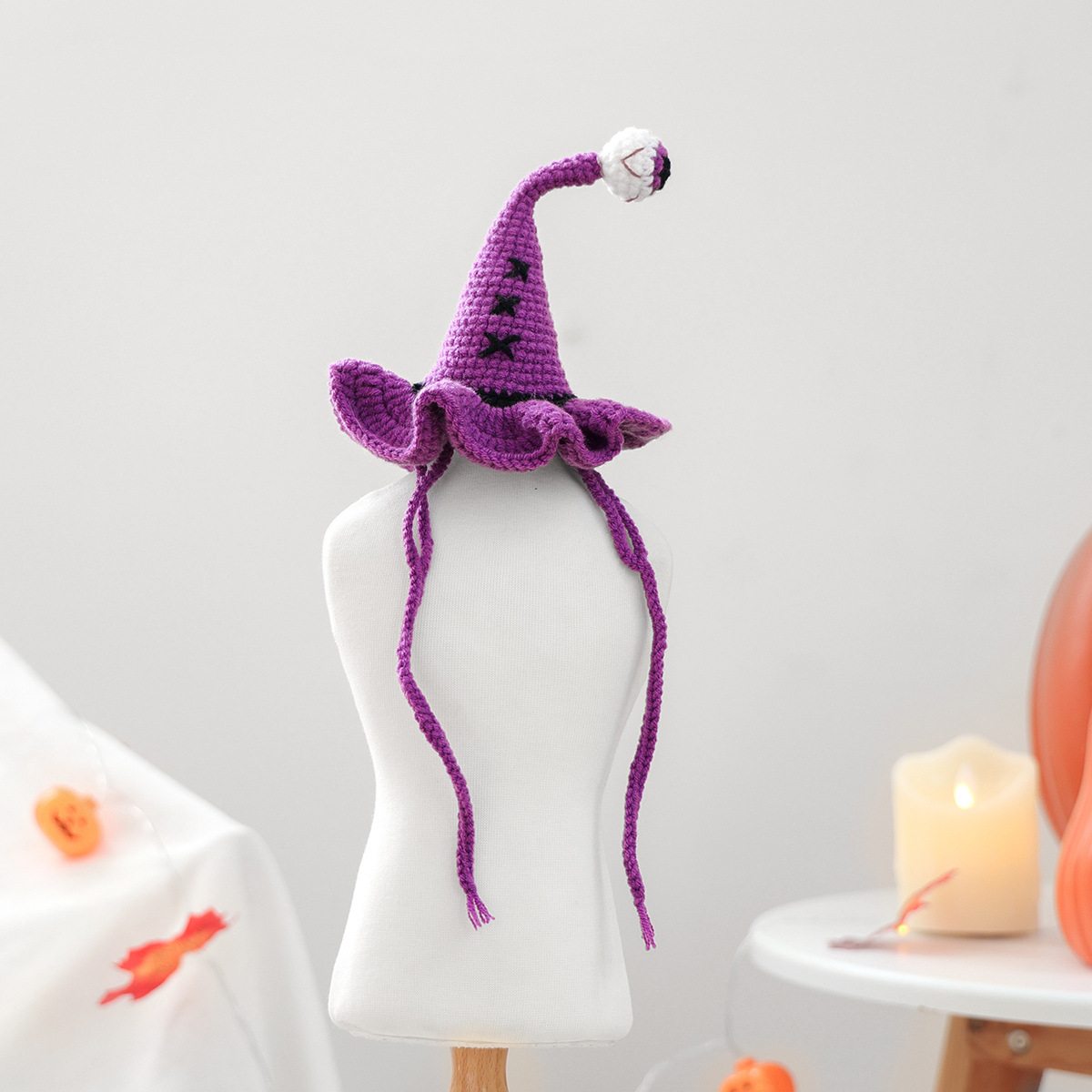 Pet Accessories Knitted Wizard Hat for Dogs and Cats, Cute Halloween Costume Decoration — image 8