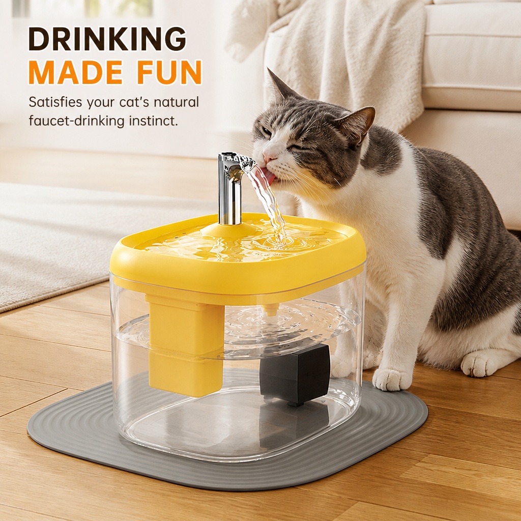 Pet Water Fountain, Automatic Circulating Cat Water Dispenser With Transparent Water Tank, Quiet Drinking Water Bowl For Cats And Small Dogs — image 5