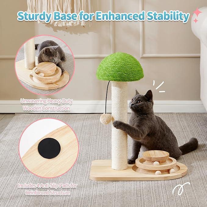 Ropa de Sisal para Setas 2 en 1 Bola Interactiva de Madera Juego de Pared de Rasguñado para Gatos — imagen 7