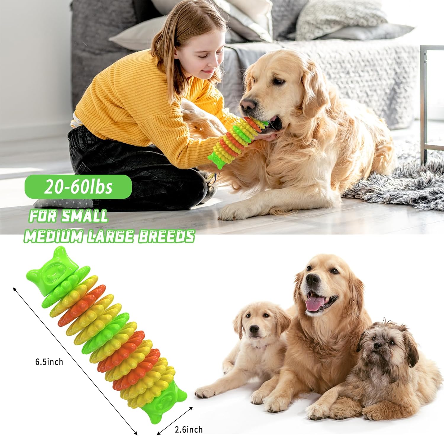 Dog Chew Toys For Aggressive Chewers Durable Dog Toys For Large Medium Small Breed Dogs Rubber Indestructible Dog Teething Toys Tough Interactive Outdoor Dog Toys For Entertainment — image 12