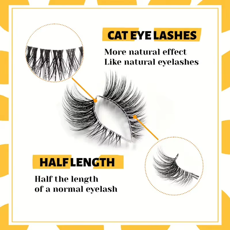 10 Pairs Elegant Faux False Eyelashes, Wispy Cat Eye Design for Natural Fluffiness - Perfect for Everyday Glam — image 4