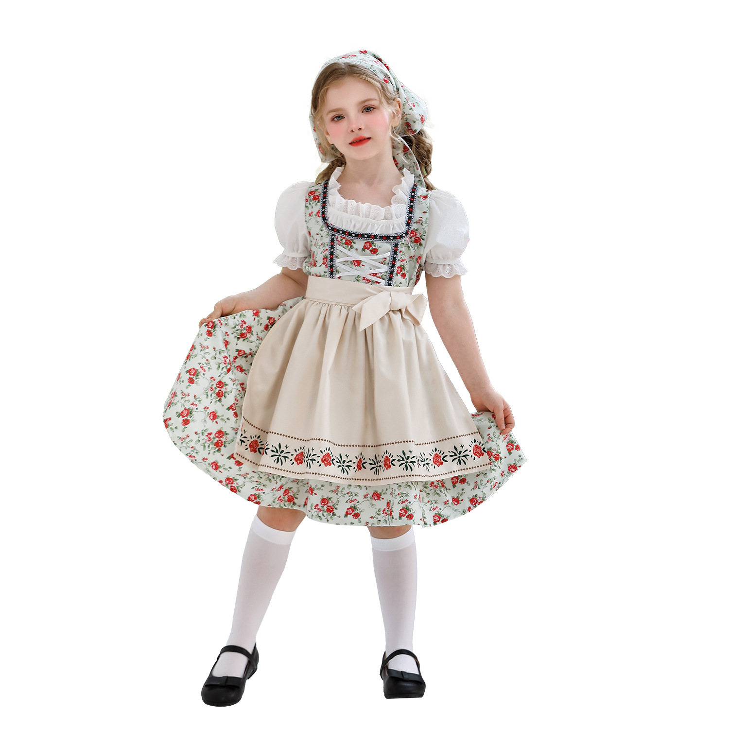 Rural Colonial Children's Clothing Beer Festival Maid Style Cottage Girl Lolita Farm Dirndl Dress — image 4