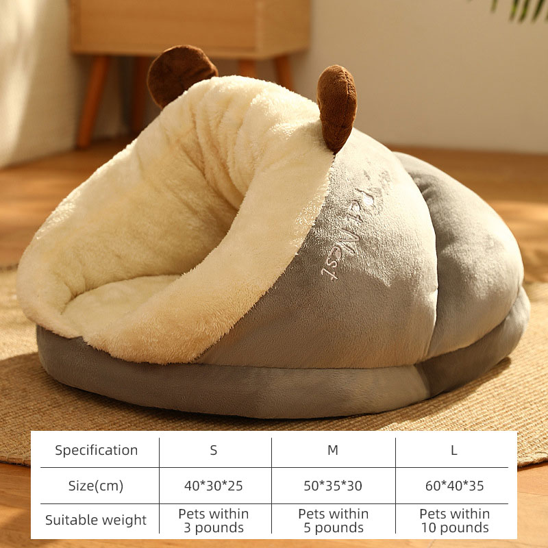 New Pet Kennel Popular Winter Cat Dog Slipper Kennel Cat Kennel Dog Kennel Warm Plush Thickened Small Kennel — image 7