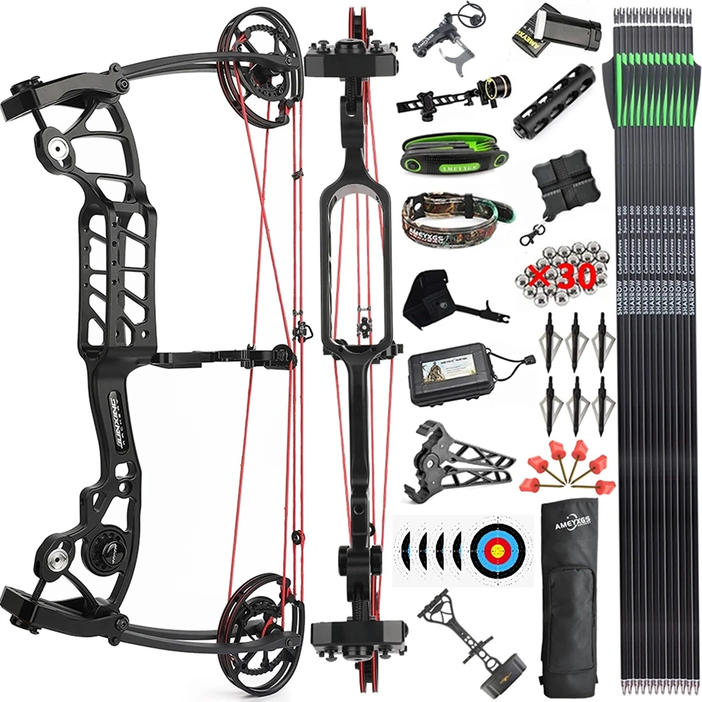 Kit de Arco Compuesto JUNXING 40-70lbs Ajustable Doble Uso Accesorios para Caza y Tiro al Blanco — imagen 1