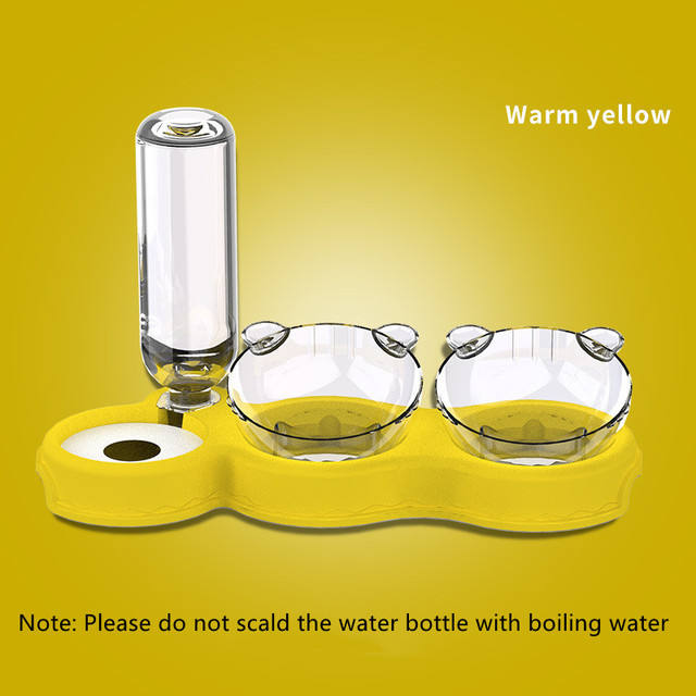 Pet Bowl Plastic Dog Bowl Double Bowl Automatic Drinking Water Anti Spill Food Bowl Pet Bowl Cute Cat Rice Bowl Cat Bowl — image 8