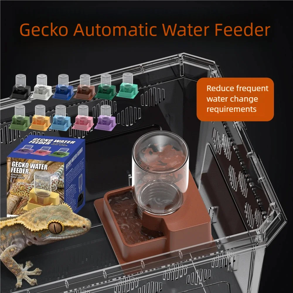 Automatic Reptile Water Dish Reusable Container Creative Feeder Station Ornament Drinking Tool for Snakes Tortoise Geckos — image 1