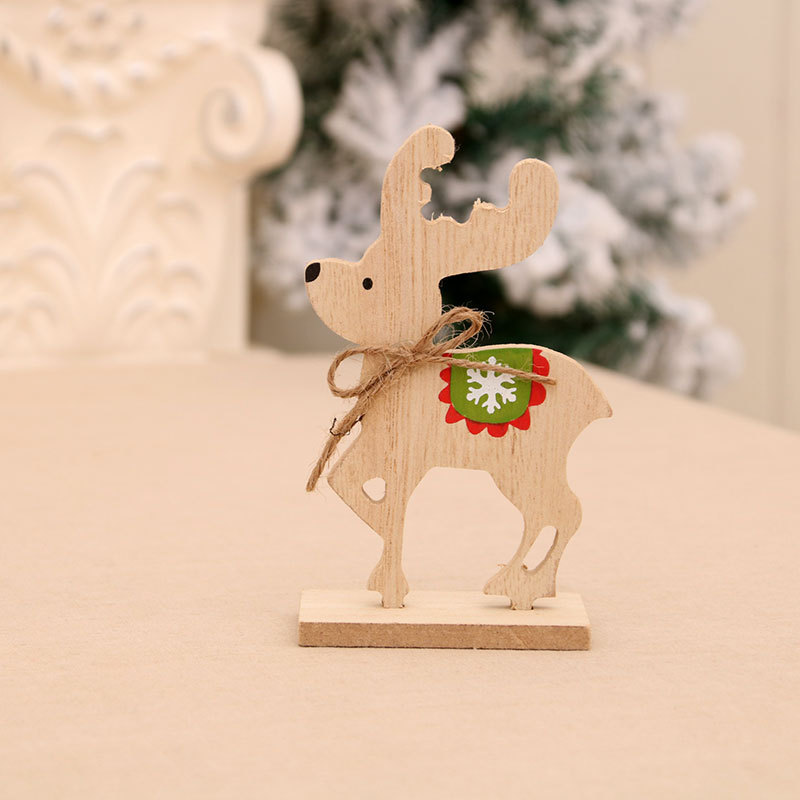 Christmas wooden desktop ornaments, shop window displays, DIY assembly, small gifts, Christmas deer decorations, and supplies — image 6