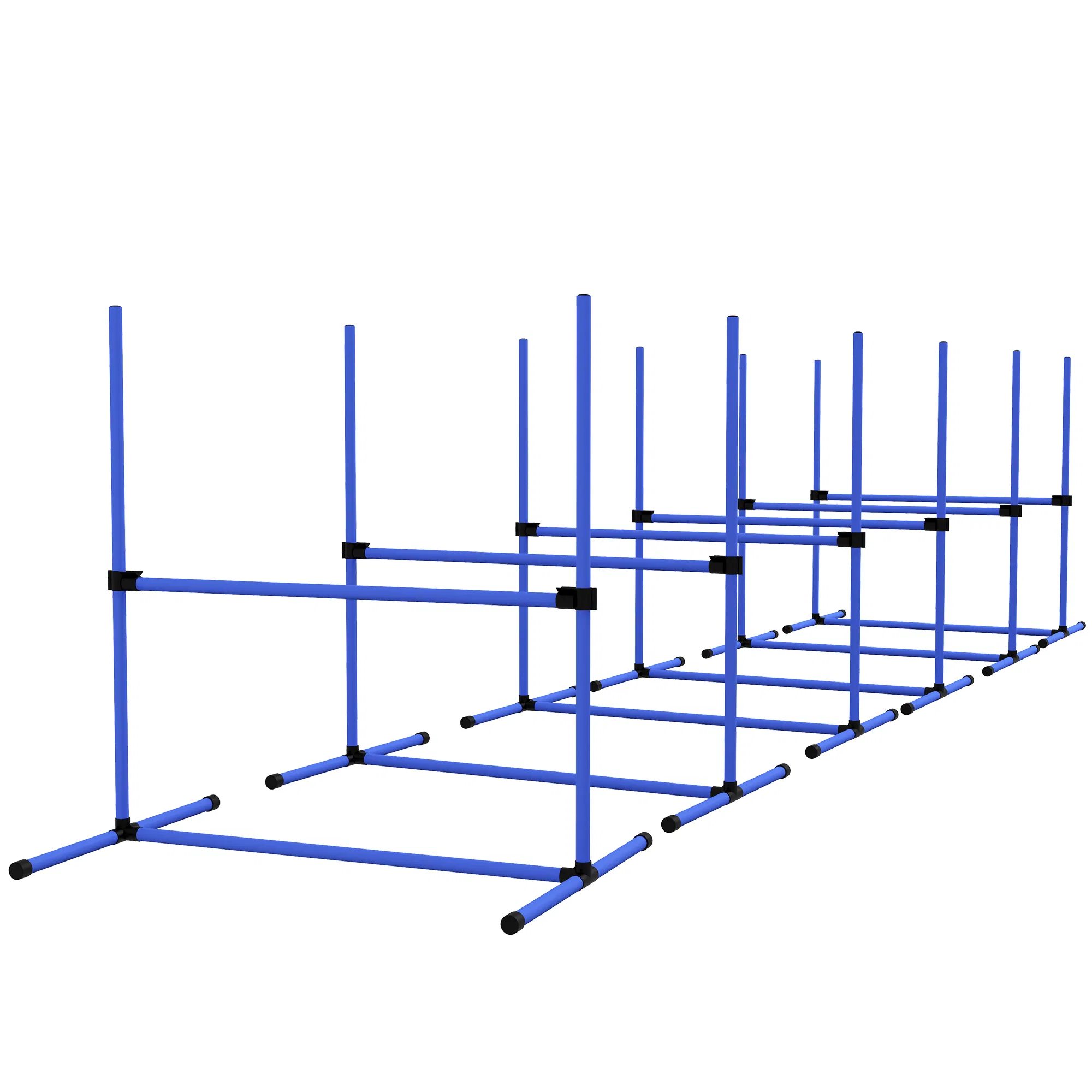 Set of 6 Dog Agility Training Equipment Adjustable Jump Bar Pet Exercise Kit with Carrying Bag (Blue) — image 1