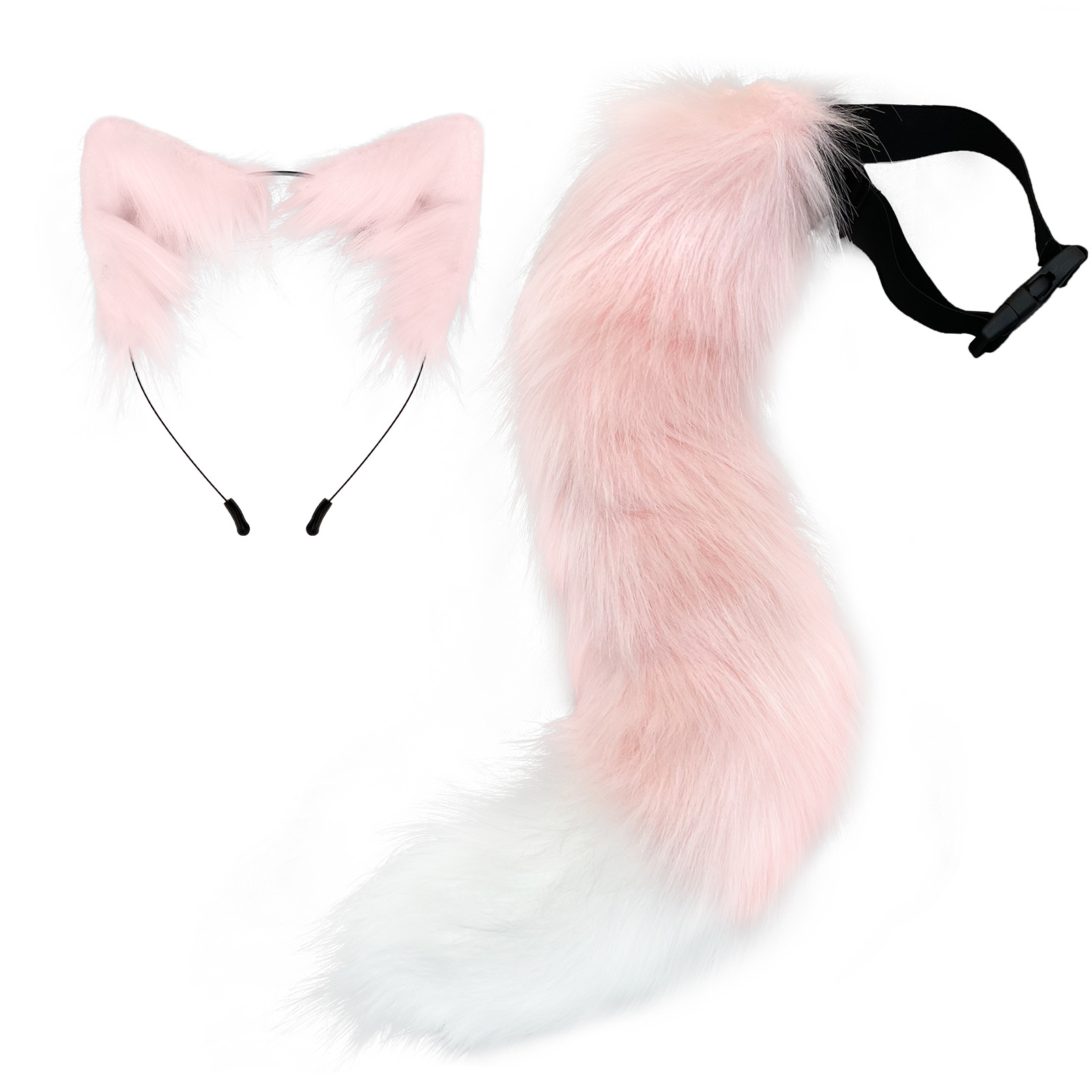 Accesorio de cola de zorro falsa para disfraces de Halloween con orejas de gato y cinta para el cabello — imagen 13