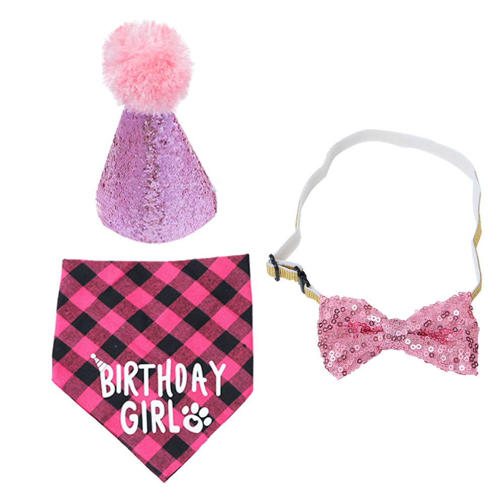 Conjunto de Cumpleaños para Mascotas - Traje de Triángulo con Pañuelo y Sombrero — imagen 13