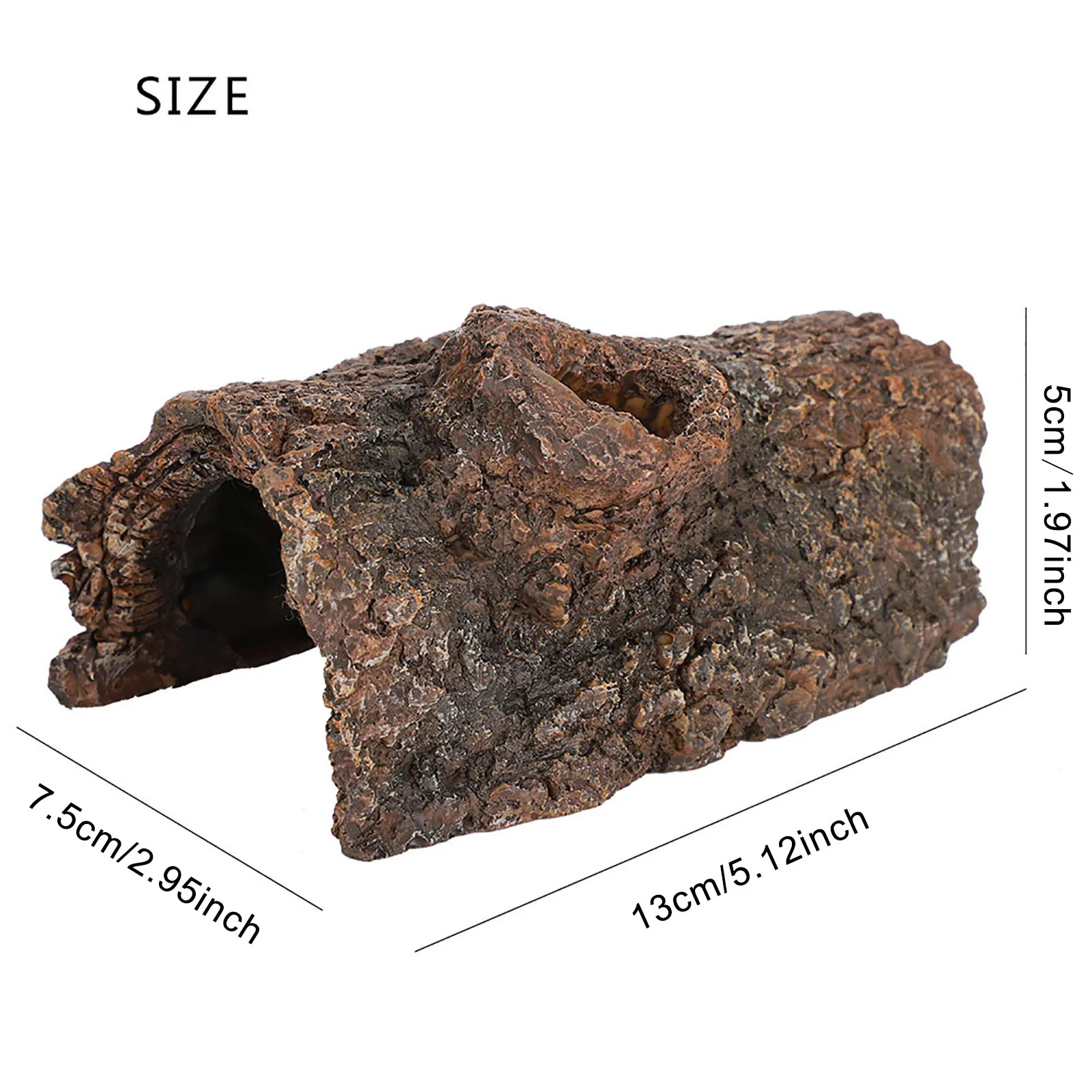 Cueva de Simulación de Corteza de Árbol de Resina para Reptiles y Anfibios, Diseño Natural para Escorpiones y Lagartos 13x7.5x5cm — imagen 2