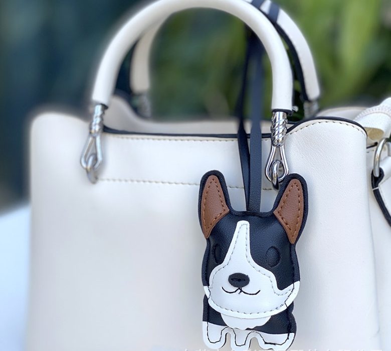 Corgi Dog Keychain Leather Bull Terrier Car Keychain Cute Corgi Leather Pendant — image 10