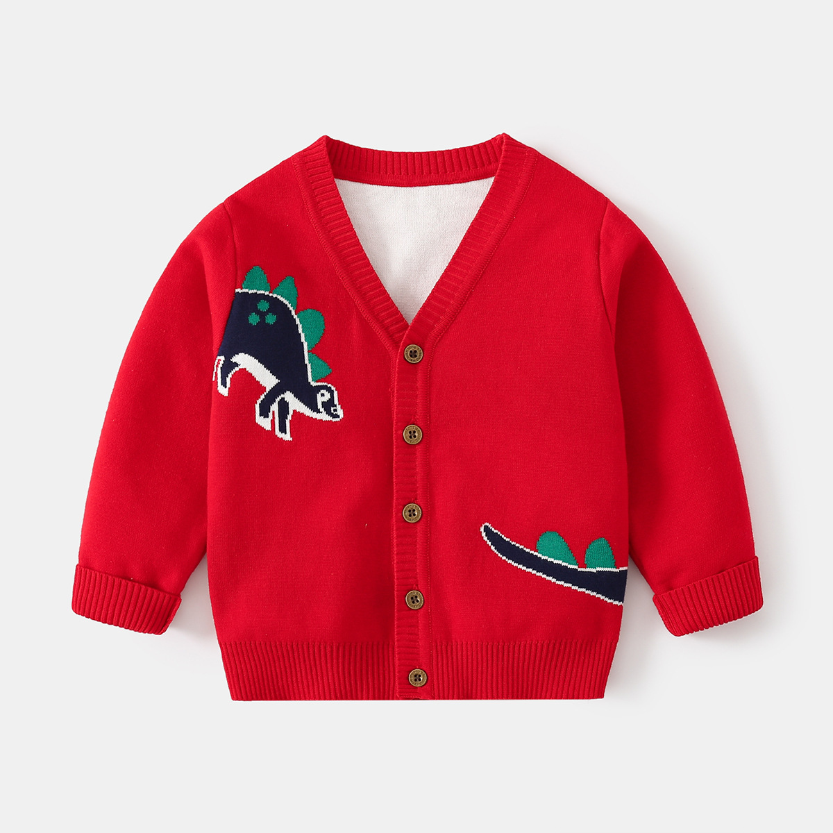 Boys' Knit Cardigan Dinosaur Pattern Sweater, Casual Top for Kids — image 7