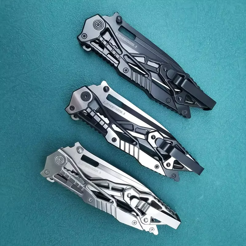 Multifunctional Mechanical Knife Wilderness Survival Knife Outdoor Camping Tool Full Stainless Steel Folding Knife — image 6