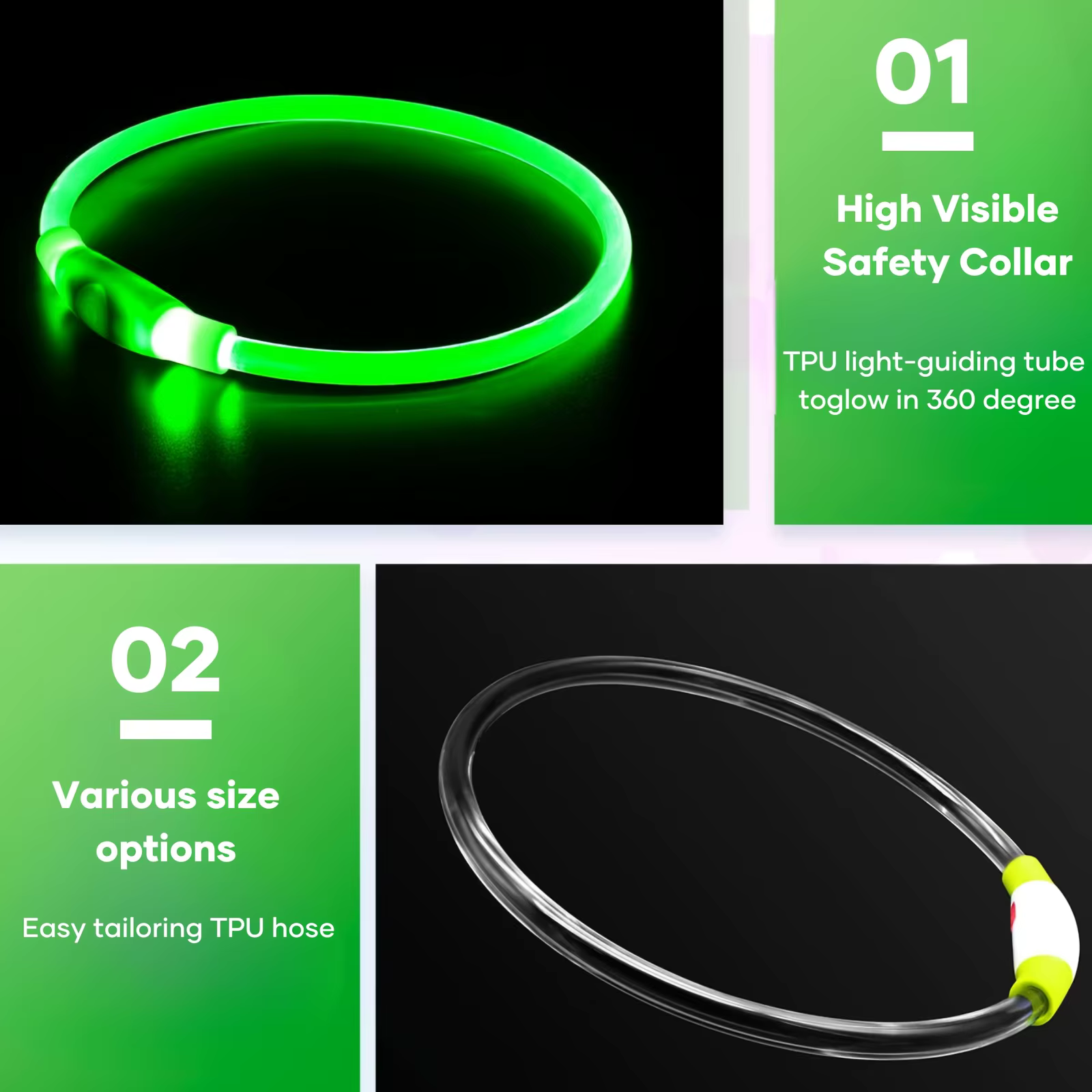 Collar de Perro con Luz LED - Identificador de Perros Perdidos, Recargable por USB, Collar de Cuello para Mascotas — imagen 4