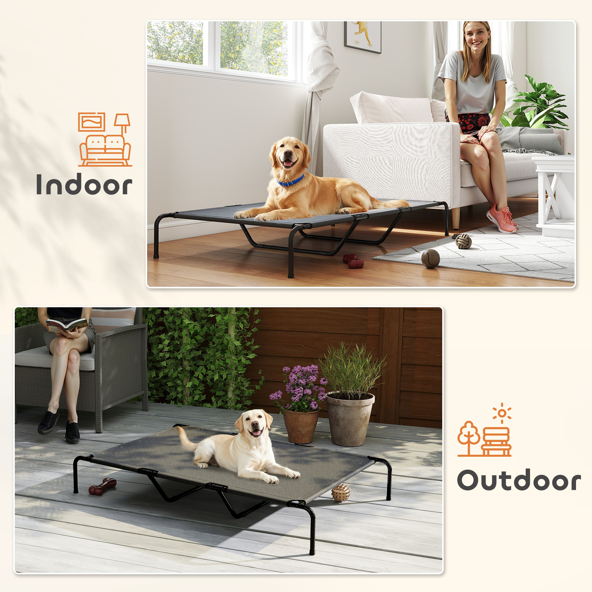 Elevated Dog Bed for Large Breeds Gray 60"L — image 5