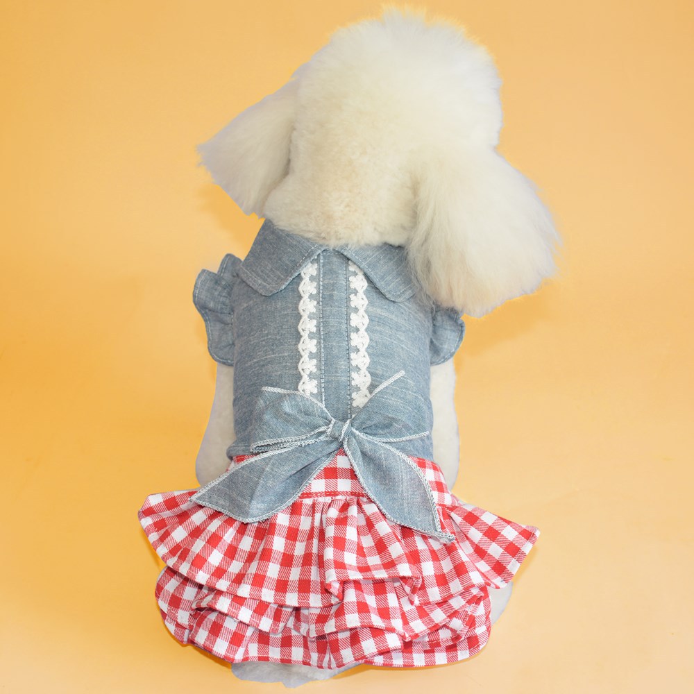 Teddy Small Dog Pet Denim Skirt Dog Clothes Spring And Summer Thin Breathable Princess Skirt — image 4
