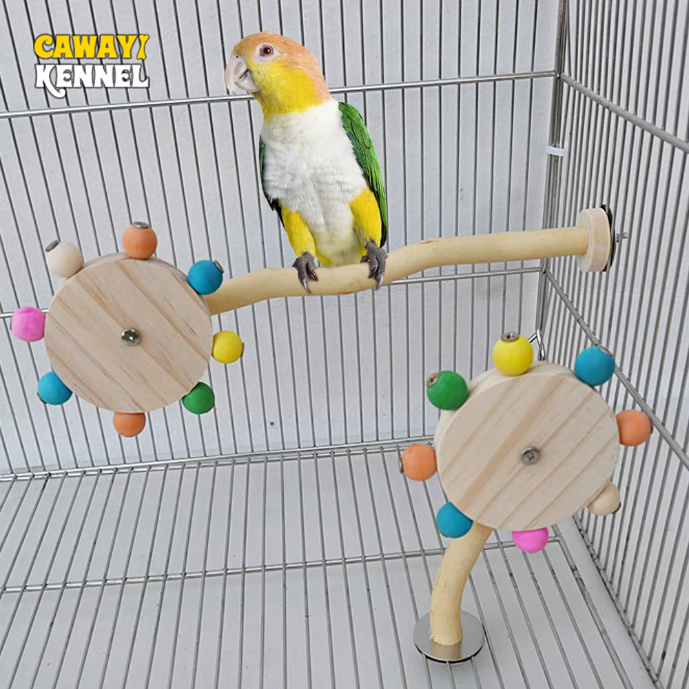 Juguete de Percha Divertido con Bolas Rotatoras en Madera Juego Interactivo para Pájaros Colorido Paraforaje para Loros Juguetes Giratorios para Amorcerdos — imagen 1