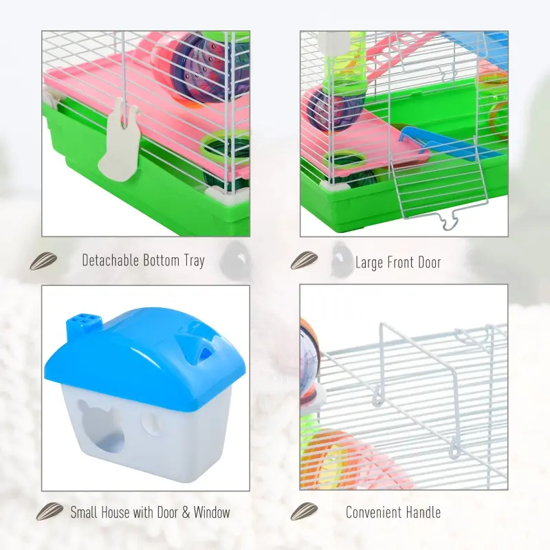 5 Tiers Hamster Cage Portable Animal Travel Carrier W Exercise Wheels Tube — imagen 10